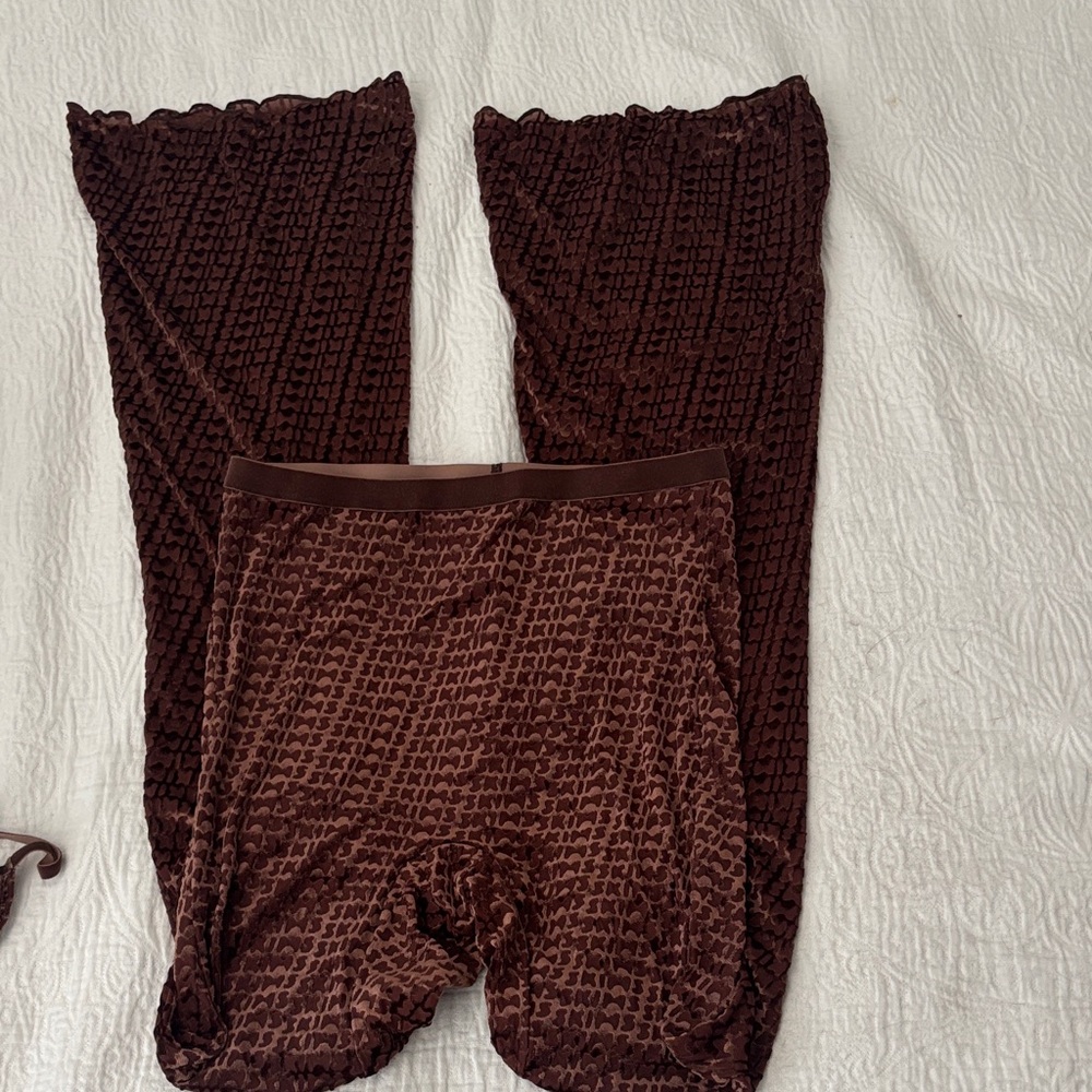 SKIMS Brown Textured Pants